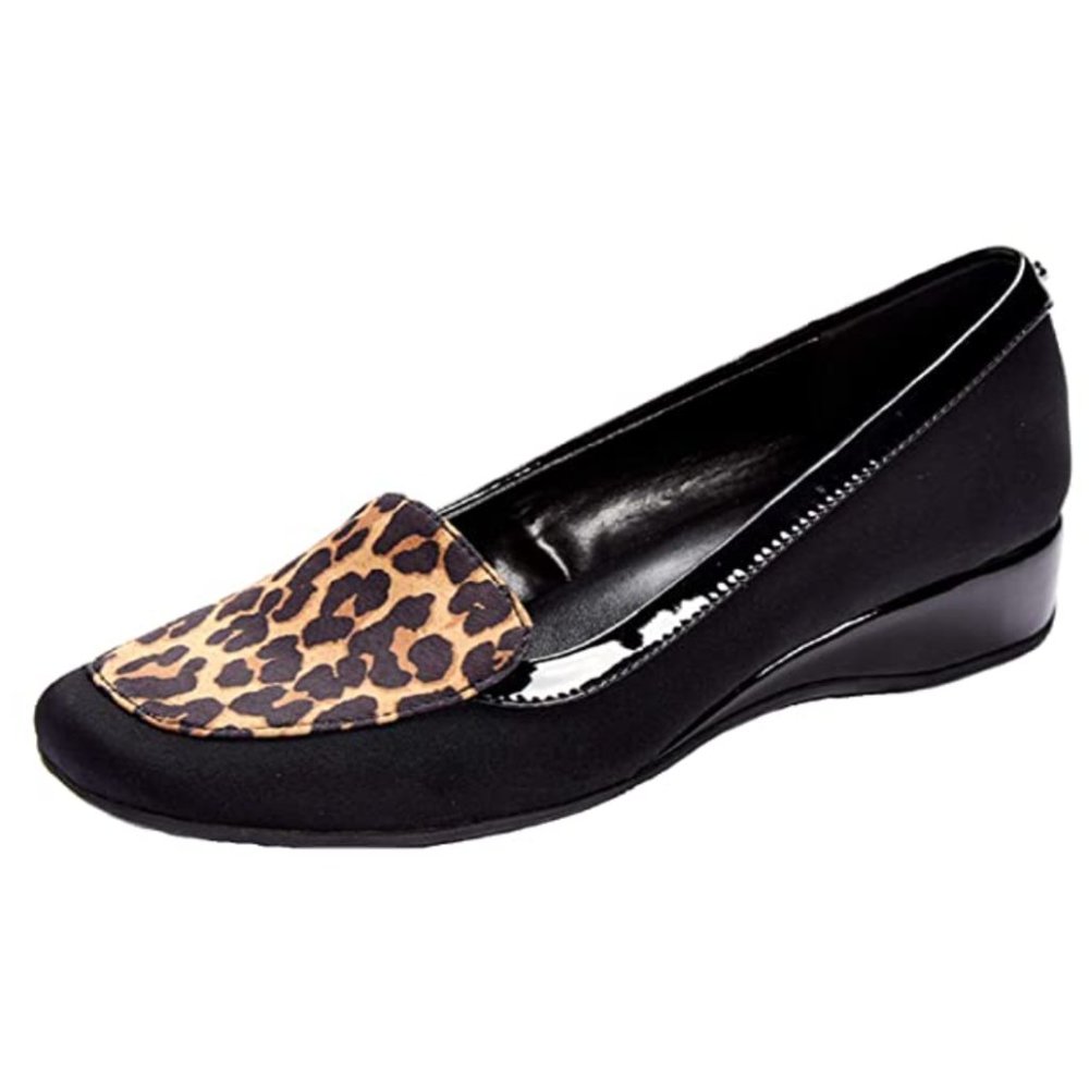 Bandolino Leopard Lilas Wedge Slip On Shoe 8.5M